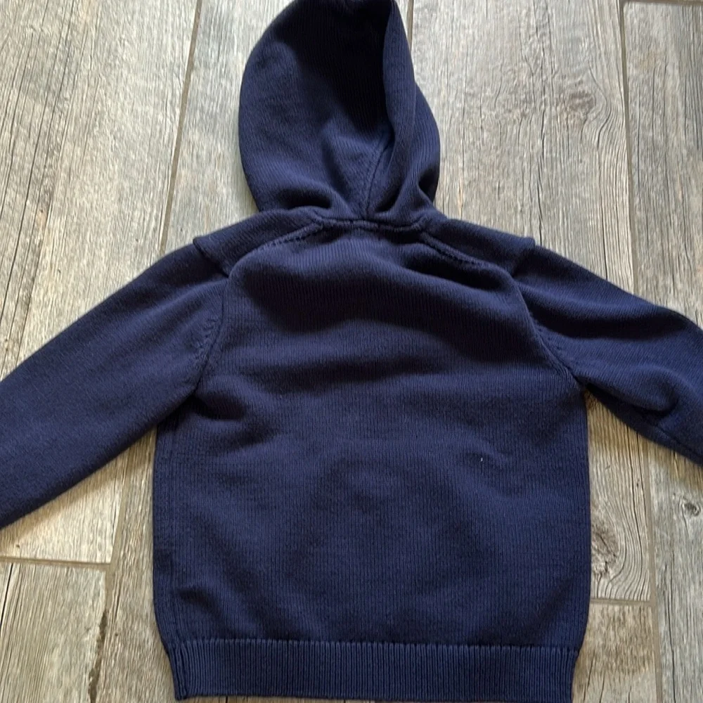Janie and jack boys navy blue hooded sweater size 3